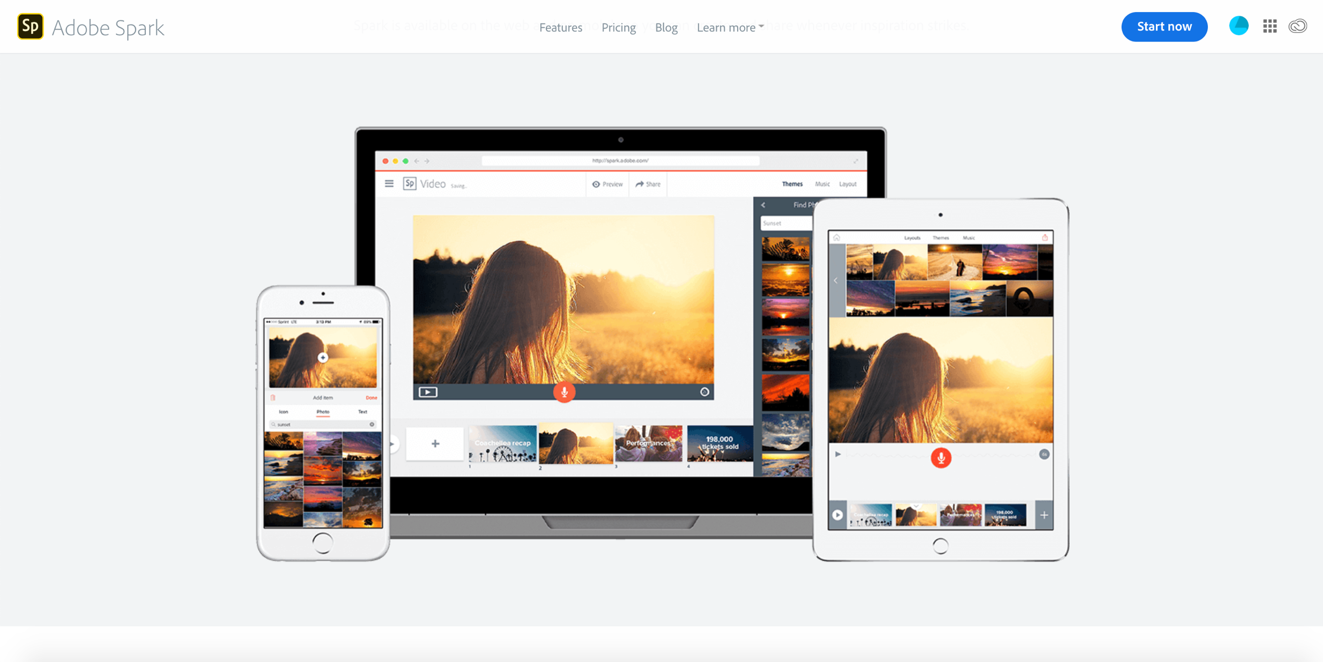Adobe spark screen shot